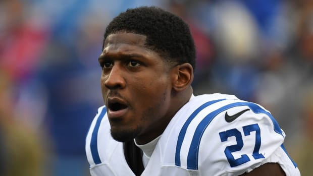Indianapolis Colts cornerback Xavier Rhodes (27) prior to the game against the Buffalo Bills at Highmark Stadium.