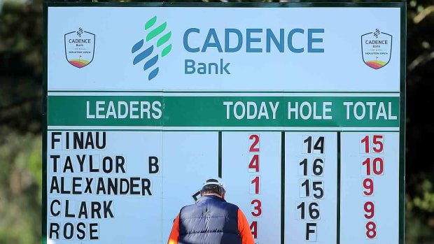 The leaderboard is pictured at the 2022 Cadence Bank Houston Open.