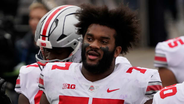 Ohio State Buckeyes offensive lineman Paris Johnson Jr. could start at guard for the Cardinals in 2023.