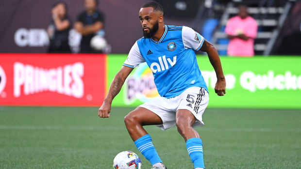 Charlotte FC defender Anton Walkes with the ball