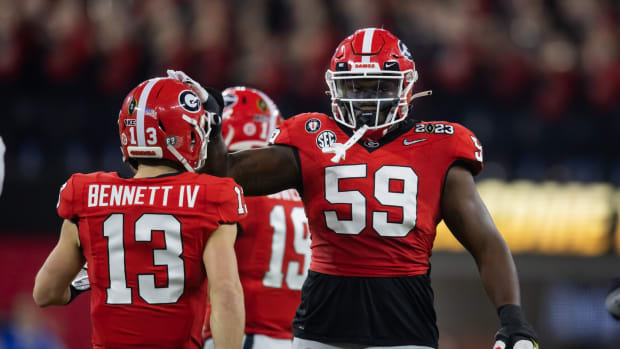Georgia offensive tackle Broderick Jones in championship game