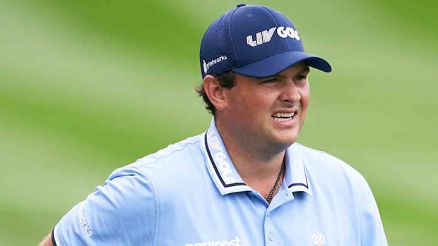 Patrick Reed is pictured during the first round of the 2023 Hero Dubai Desert Classic.