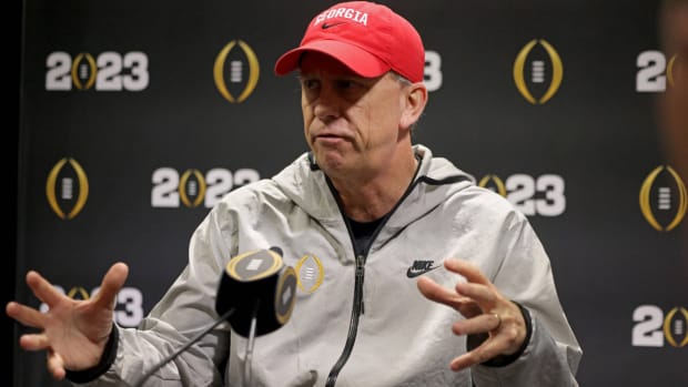 January 24, 2023: Georgia offensive coordinator Todd Monken speaks during GeorgiaÃ¢â‚¬â ¢s media day at the Los Angeles Convention Center, Jan. 7, 2023, in Los Angeles. - ZUMAm67_ 20230124_zaf_m67_021 Copyright: xJasonxGetzx