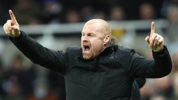 Sean Dyche pictured in December 2021 during his time as Burnley manager