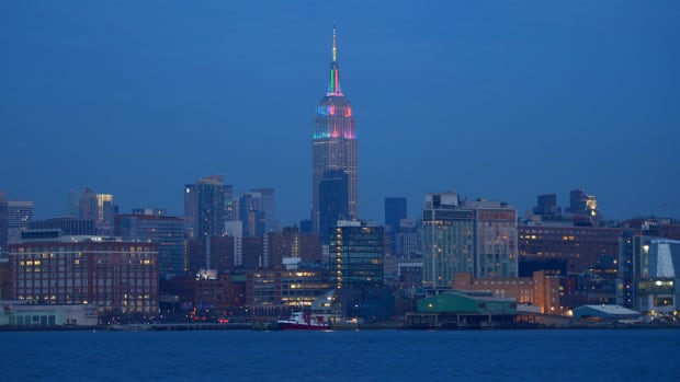Feb 1, 2014; New York, NY, USA; General view of the Empire State building and Manhattan skyline and Hudson River in advance of Super Bowl XLVIII.