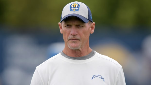 Los Angeles Chargers offensive coordinator Ken Whisenhunt during organized team activities at the Hoag Performance Center.