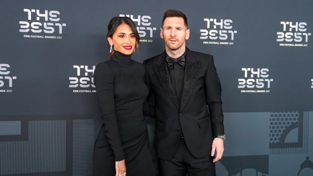 Lionel Messi y Antonella Rocuzzo en la gala The Best de FIFA