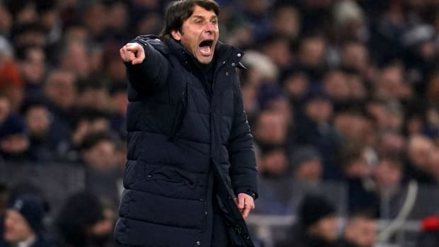 Tottenham manager Antonio Conte pictured during his team's 0-0 draw with AC Milan in March 2023