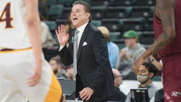 Iona’s mens basketball coach Rick Pitino instructs his players during the first half of the quarterfinal game of the MAAC tournament between Iona and Rider played at Jim Whelan Boardwalk Hall in Atlantic City on Wednesday, March 9, 2022. Maac Tournament Iona Vs Rider 14