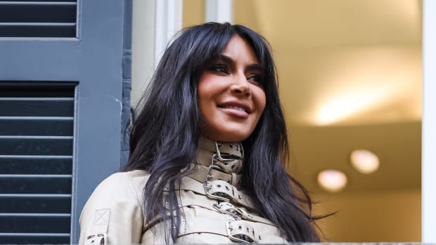 Kim Kardashian pictured during Milan Fashion Week in February 2023