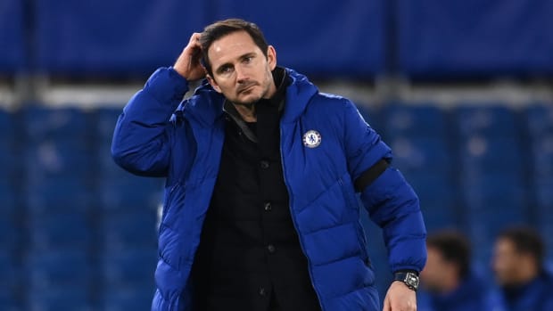 Frank Lampard pictured in 2021 towards the end of his first spell as Chelsea manager