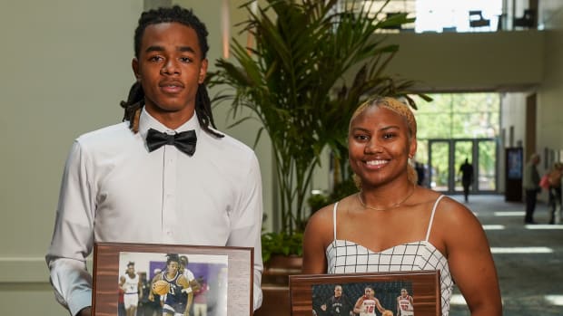 Hoover’s Reniya Kelly and Baker’s Labaron Philon as Mr. and Miss Basketball in Alabama