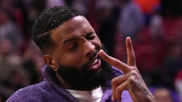 NFL WR Odell Beckham at a NBA game in Miami