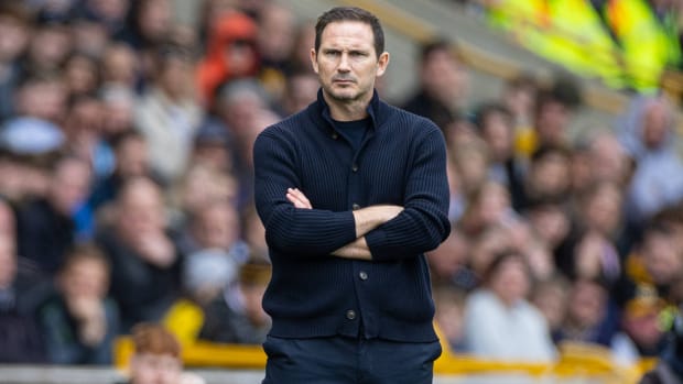 Chelsea interim manager Frank Lampard in a game vs. Wolves.