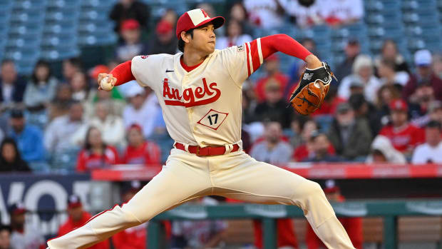 Los Angeles Angels starting pitcher Shohei Ohtani (17).