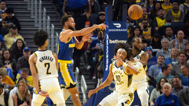 Indiana Pacers Golden State Warriors Stephen Curry Kendall Brown Oshae Brissett