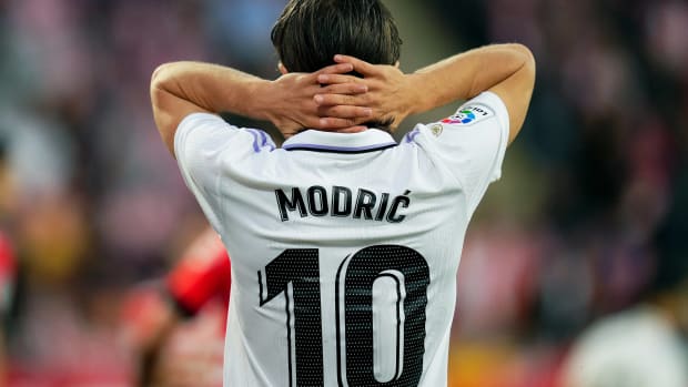 Luka Modric pictured during Real Madrid's 4-2 defeat at Girona in April 2023
