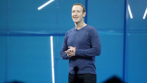 May 1, 2018; San Jose, CA, USA; Facebook CEO Mark Zuckerberg welcomes app developers to the Facebook F8 2018 developer conference held at the San Jose McEnery Convention Center on May 1, 2018. Mandatory Credit: Jefferson Graham-USA TODAY