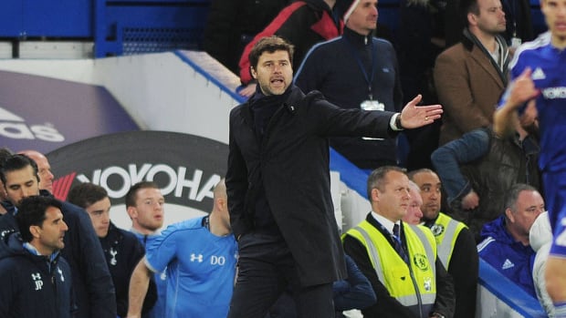 Mauricio Pochettino pictured at Stamford Bridge in 2016 during a Premier League game between Chelsea and Tottenham