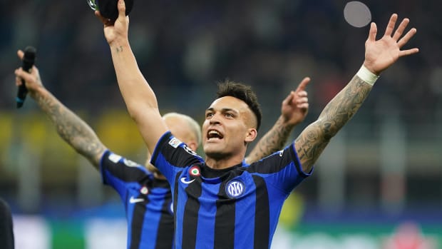 Lautaro Martinez celebra paso a semifinales del Inter de Milán