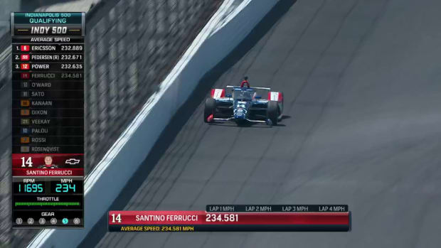 Santino Ferrucci had an outstanding Fast Six qualifying run, leaving him to start next Sunday's 107th Running of the Indianapolis 500 from the fourth position. Photo/video courtesy IndyCar.