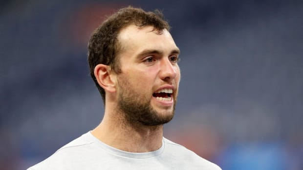 Former Colts quarterback Andrew Luck attends a preseason game in 2019.