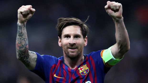 Leo Messi en uniforme del Barcelona en 2018