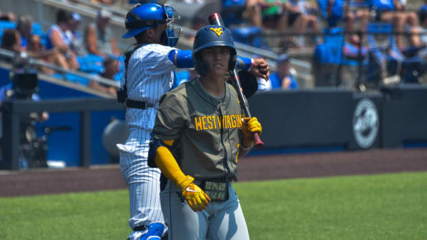 JJ Wetherholt looks on during an at-bat against Kentucky.