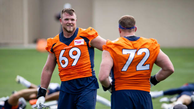 Denver Broncos offensive tackles Mike McGlinchey and Garett Bolles.