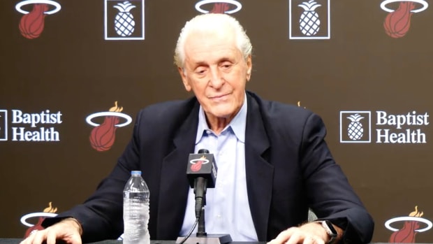 Pat Riley during a press conference.