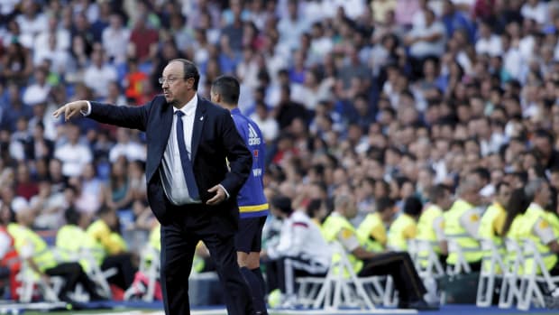 Manager Rafael Benitez pictured during a Real Madrid game in 2015