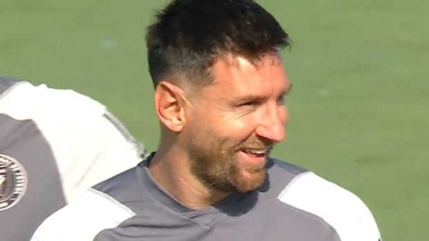 Lionel Messi pictured in July 2023 during his first training session as an Inter Miami player