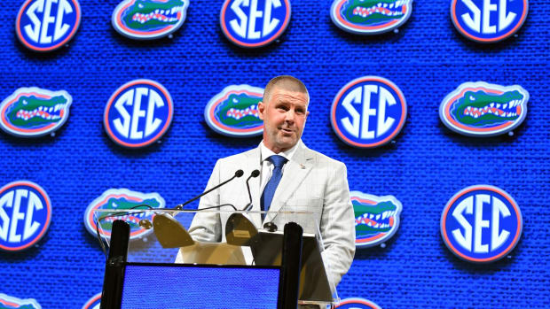 Florida Gators head coach Billy Napier at 2023 SEC Media Days