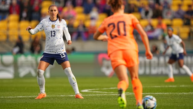 USWNT forward Alex Morgan chases down a Dutch player during the Women’s World Cup.
