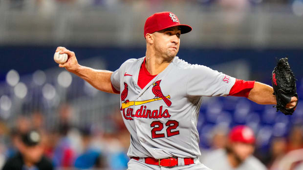 Jul 6, 2023; Miami, Florida, USA; St. Louis Cardinals starting pitcher Jack Flaherty (22) throws a pitch against the Miami Marlins during the first inning at loanDepot Park.