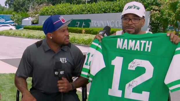 Method Man holds up a Joe Namath jersey on NFL Network