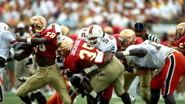 Ray Lewis MLB Miami Hurricanes (1993-1995); 27th pick of the 1996 NFL Draft by the Baltimore Ravens
