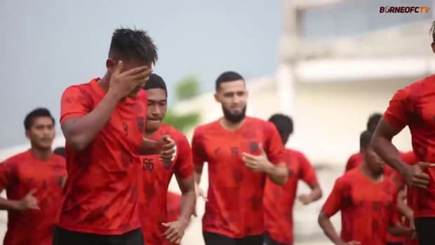 Borneo FC train ahead of the Piala Presiden 2022 kick-off