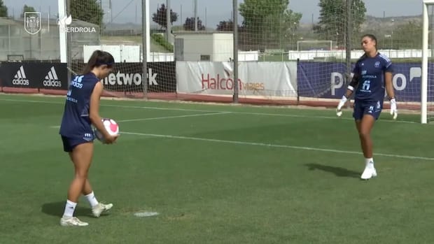 The Spanish women national team practice penalties ahead of the Euro