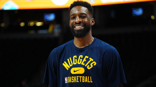 Forward Jeff Green warming up for the Nuggets before a game.