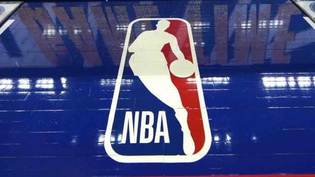 A view of the NBA logo