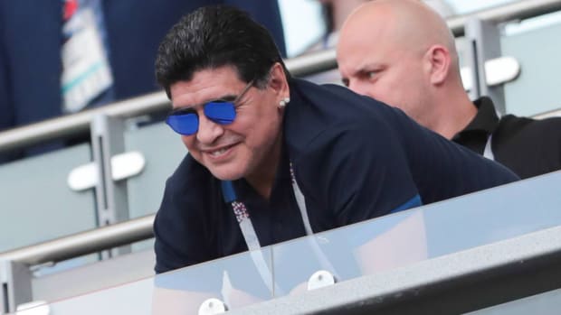 Diego Maradona at the 2018 World Cup.
