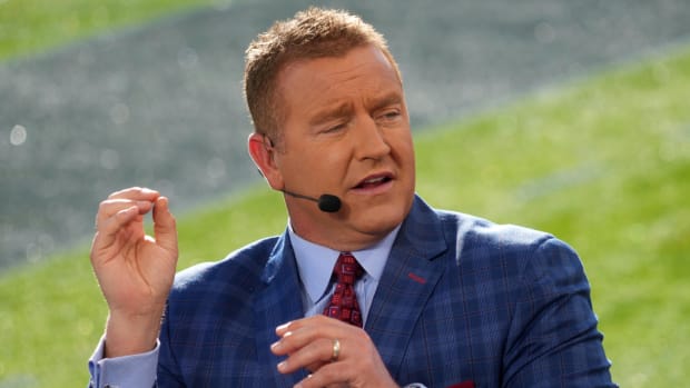 ESPN broadcaster Kirk Herbstreit during the 2022 Rose Bowl.