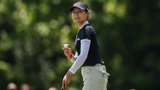In Gee Chun smiles after putting on the fifth green during the final round of the KPMG Women’s PGA Championship.