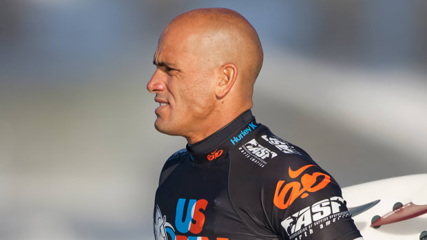 Professional surfer Kelly Slater in action during the 2011 US Open of Surfing.