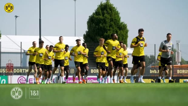 Dortmund players train under their new coach Edin Terzić