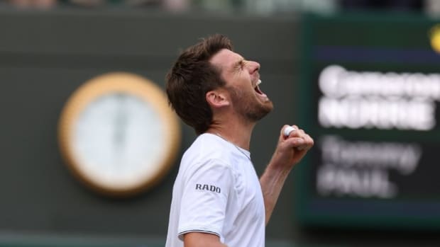 Cameron (Cam) Norrie wins his Fourth Round match at Wimbledon to advance to the quarterfinals.