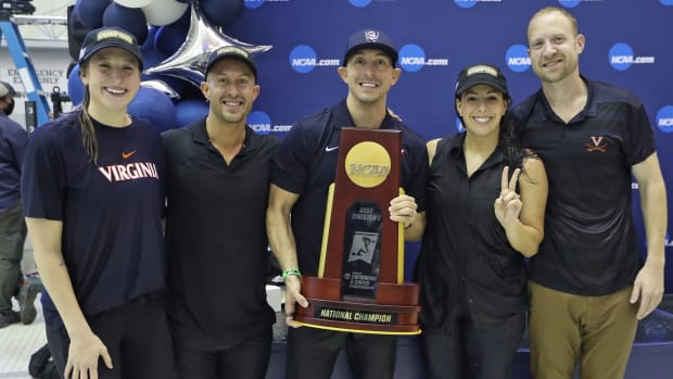 Virginia Cavaliers swimming & diving coaching staff 2022 NCAA National Champions