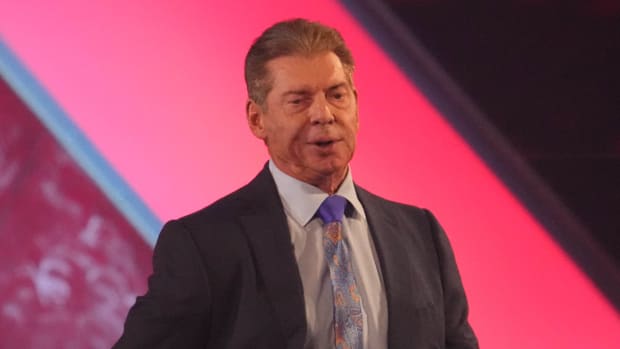Now former WWE owner Vince McMahon enters the arena during WrestleMania.