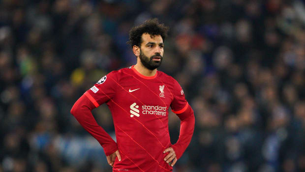 Mo Salah pictured during Liverpool vs Inter Milan in Match 2022